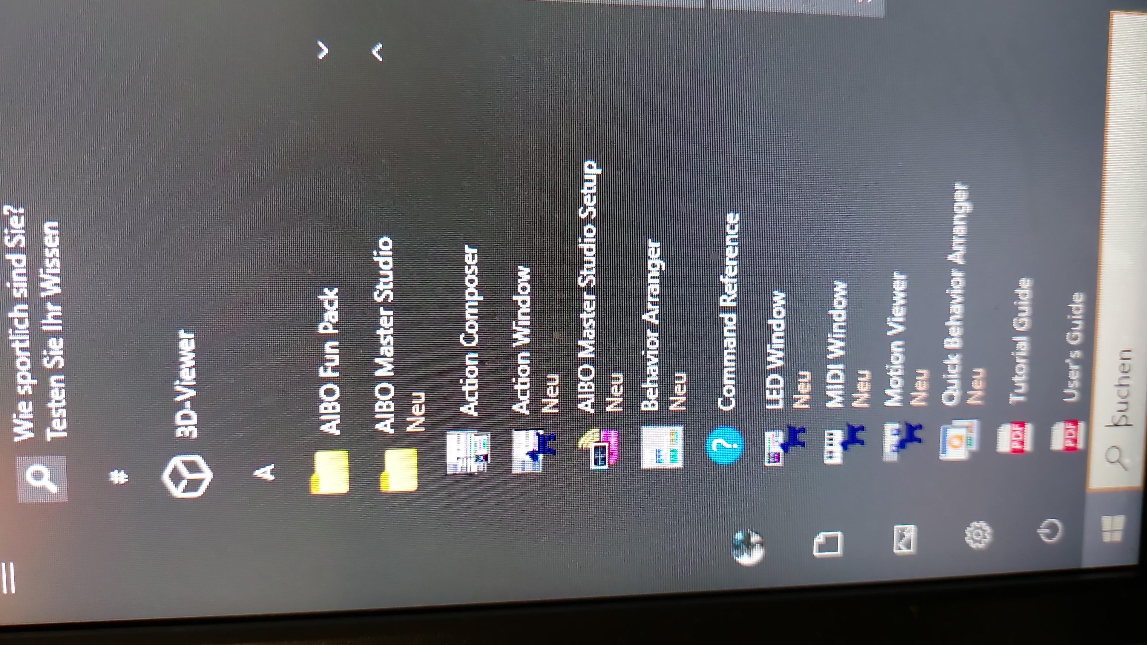 Juuuhuuuu die PC Software Aibo Master Studio l�uft auch gut