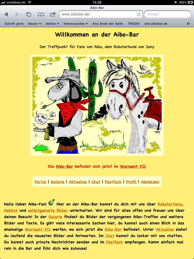 Aibo-Bar auf iPad